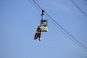 Koelner Seilbahn Gondel blieb haengen Koeln Linksrheinisch P490